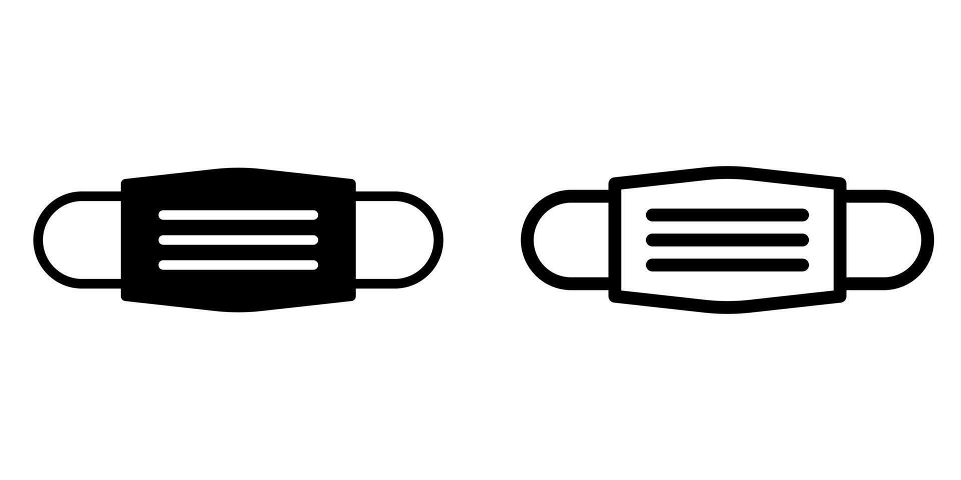 masque icône, signe, ou symbole dans glyphe et ligne style isolé sur transparent Contexte. illustration vecteur