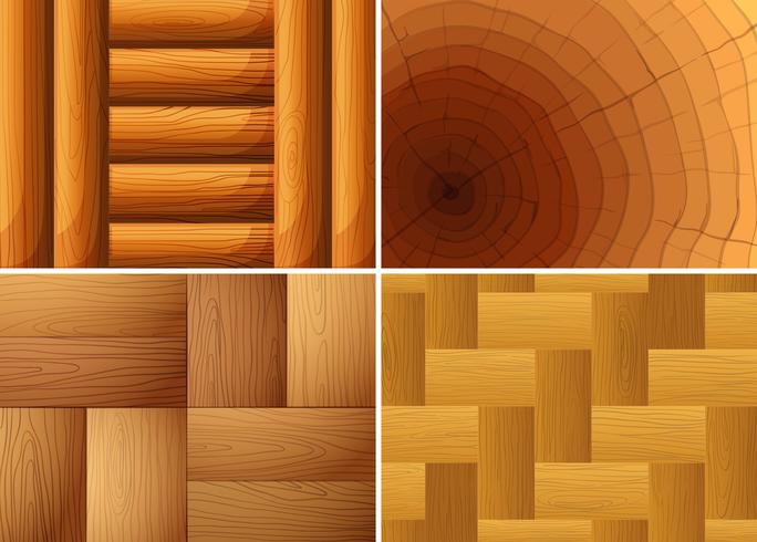 Quatre texture de fond de bois vecteur