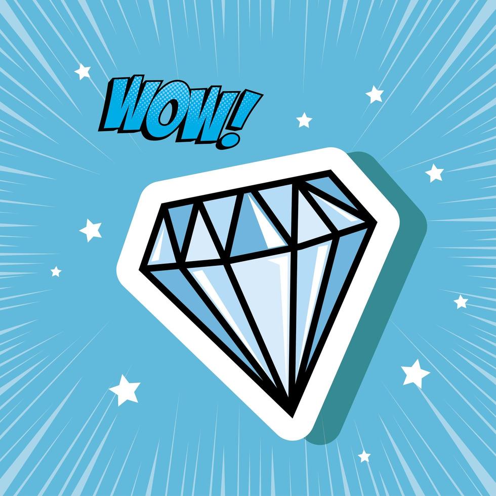 diamant avec amour lettrage icône de style pop art vecteur