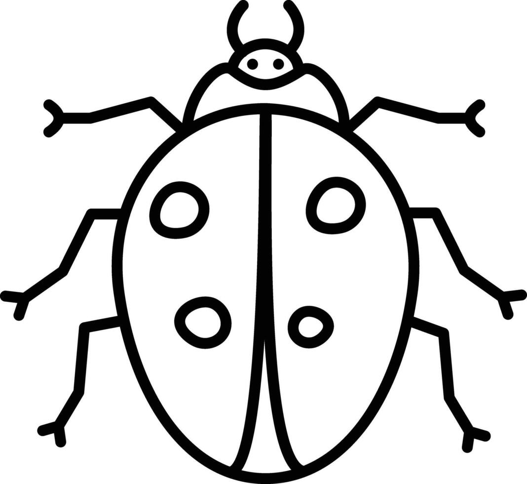 illustration de contour de coccinelle vecteur