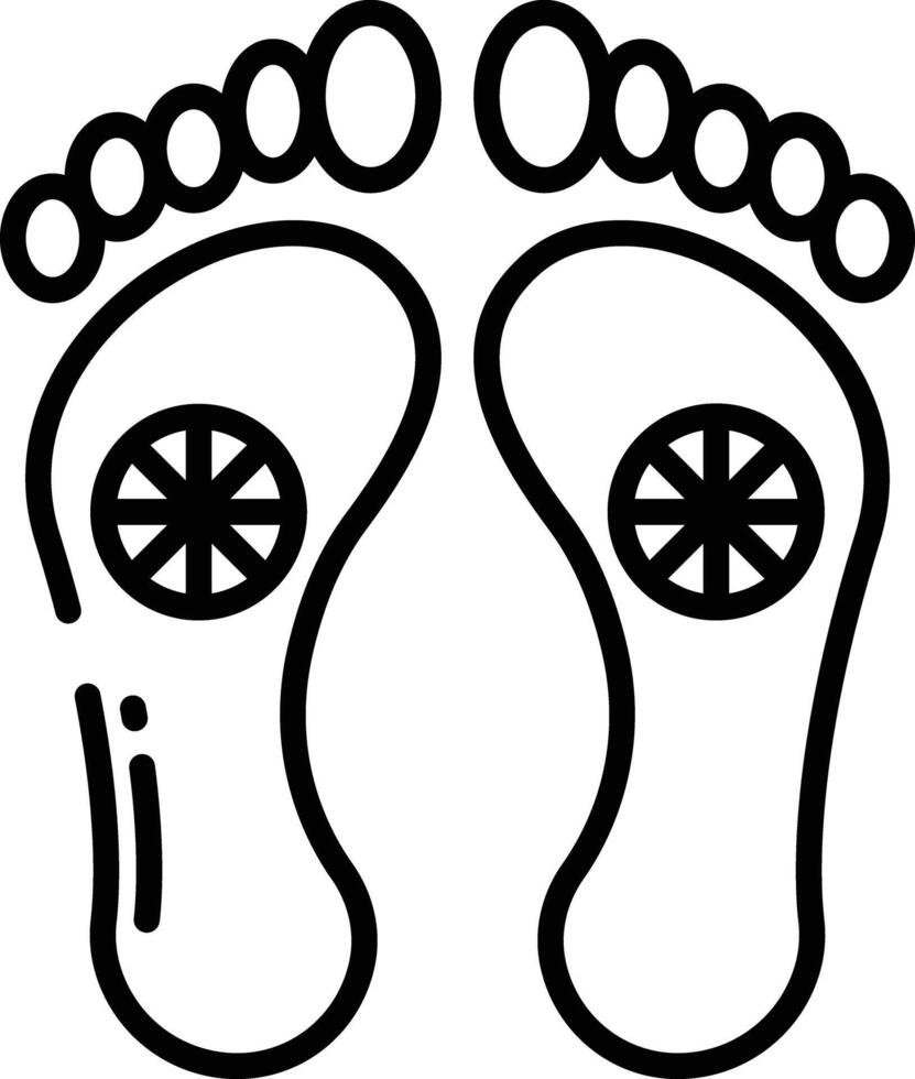 bouddhiste pieds contour illustration vecteur