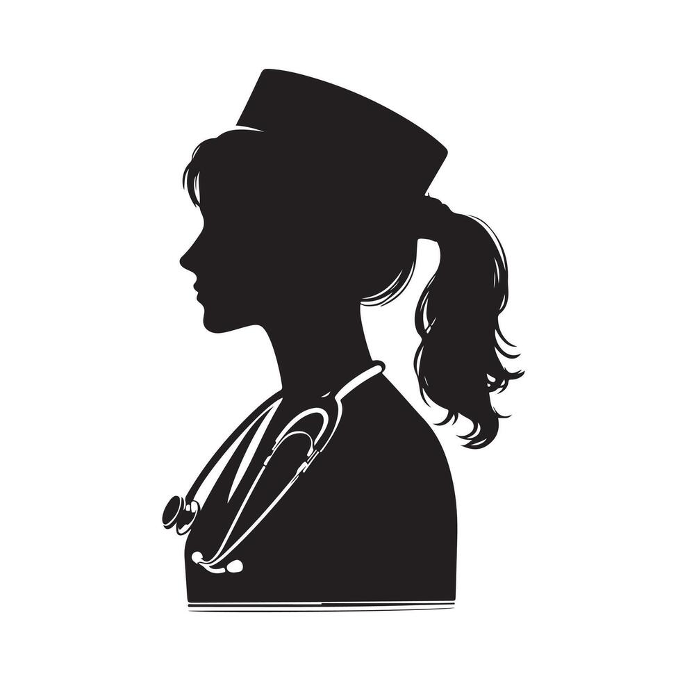 femelle médecin silhouette illustration illustration vecteur