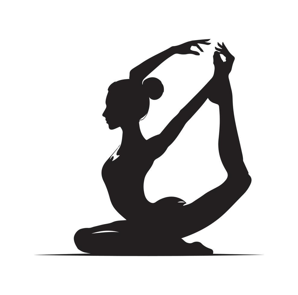 gymnastique femelle silhouette illustration ensemble vecteur