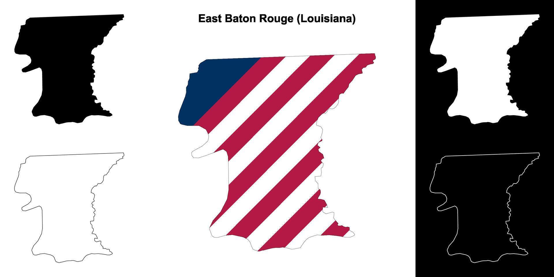 est bâton rouge paroisse, Louisiane contour carte ensemble vecteur