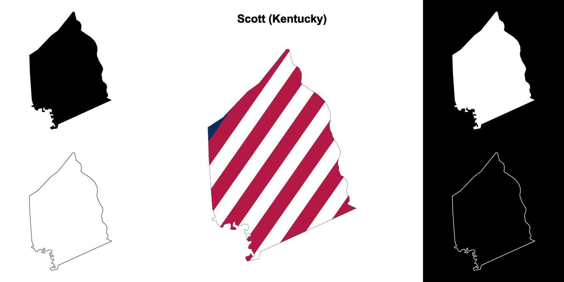 Scott comté, Kentucky contour carte ensemble vecteur