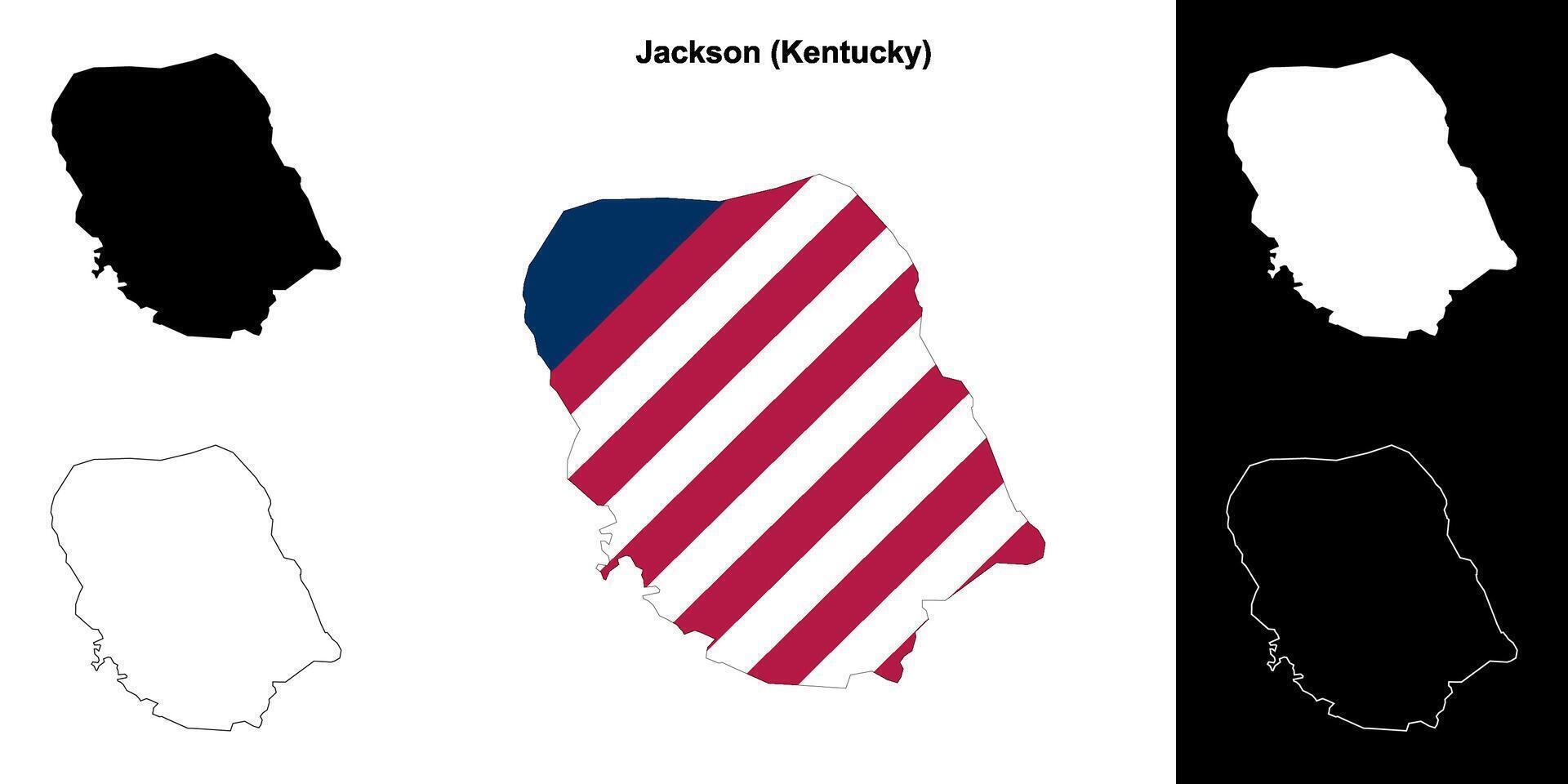 Jackson comté, Kentucky contour carte ensemble vecteur