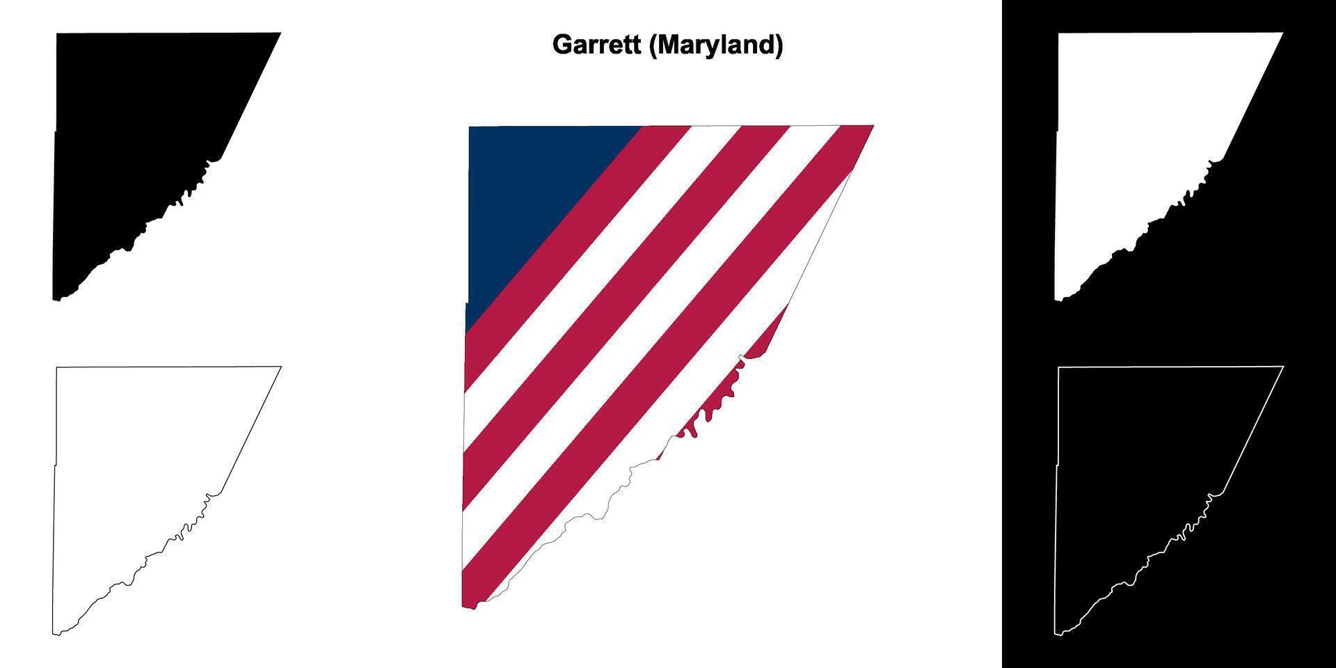 garrett comté, Maryland contour carte ensemble vecteur