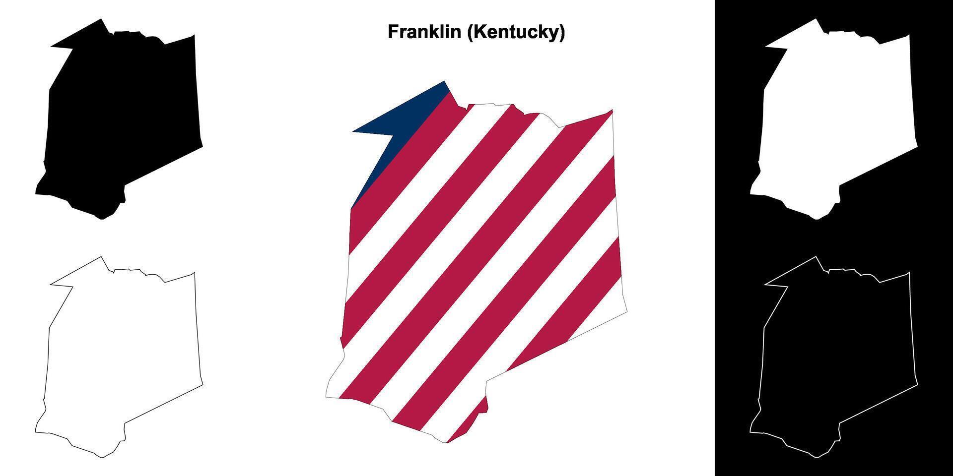 Franklin comté, Kentucky contour carte ensemble vecteur