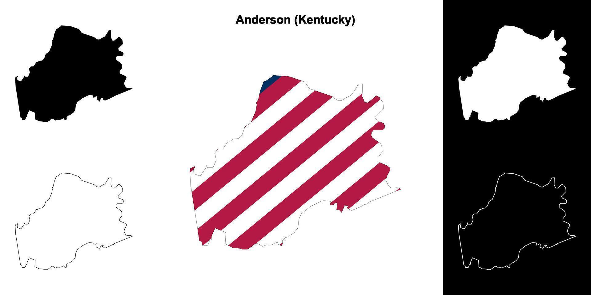 anderson comté, Kentucky contour carte ensemble vecteur