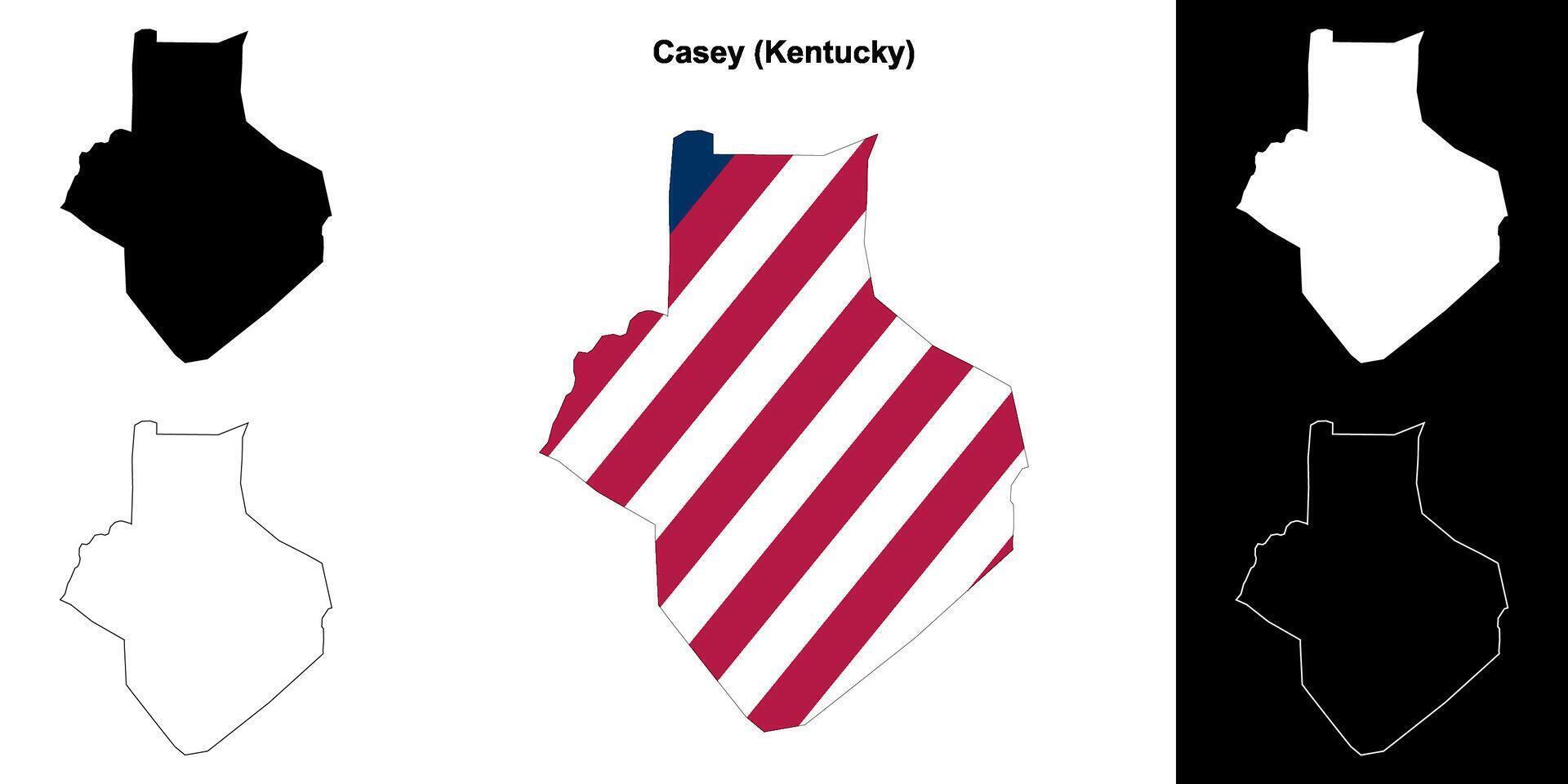 Casey comté, Kentucky contour carte ensemble vecteur