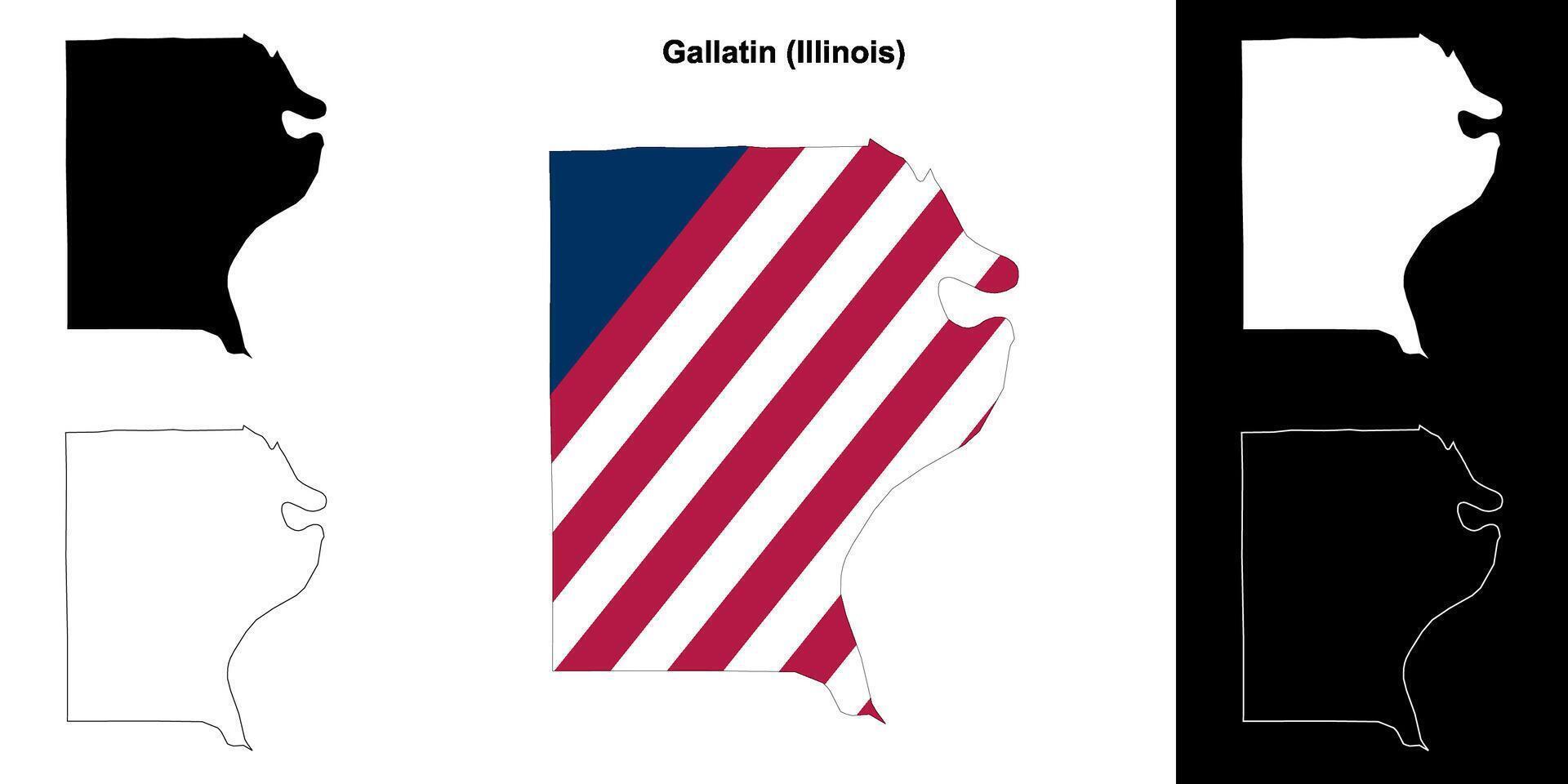 gallatin comté, Illinois contour carte ensemble vecteur