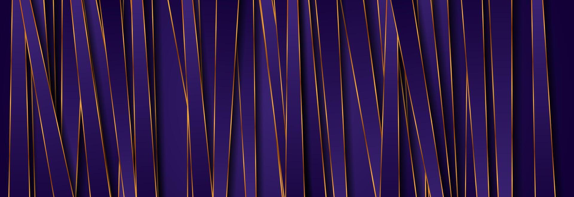 violet rayures et d'or lignes abstrait technologie géométrique Contexte vecteur