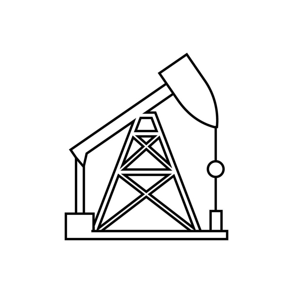 pompe jack icône. pétrole illustration signe. pétrole forage symbole. pétrole pompage logo. vecteur