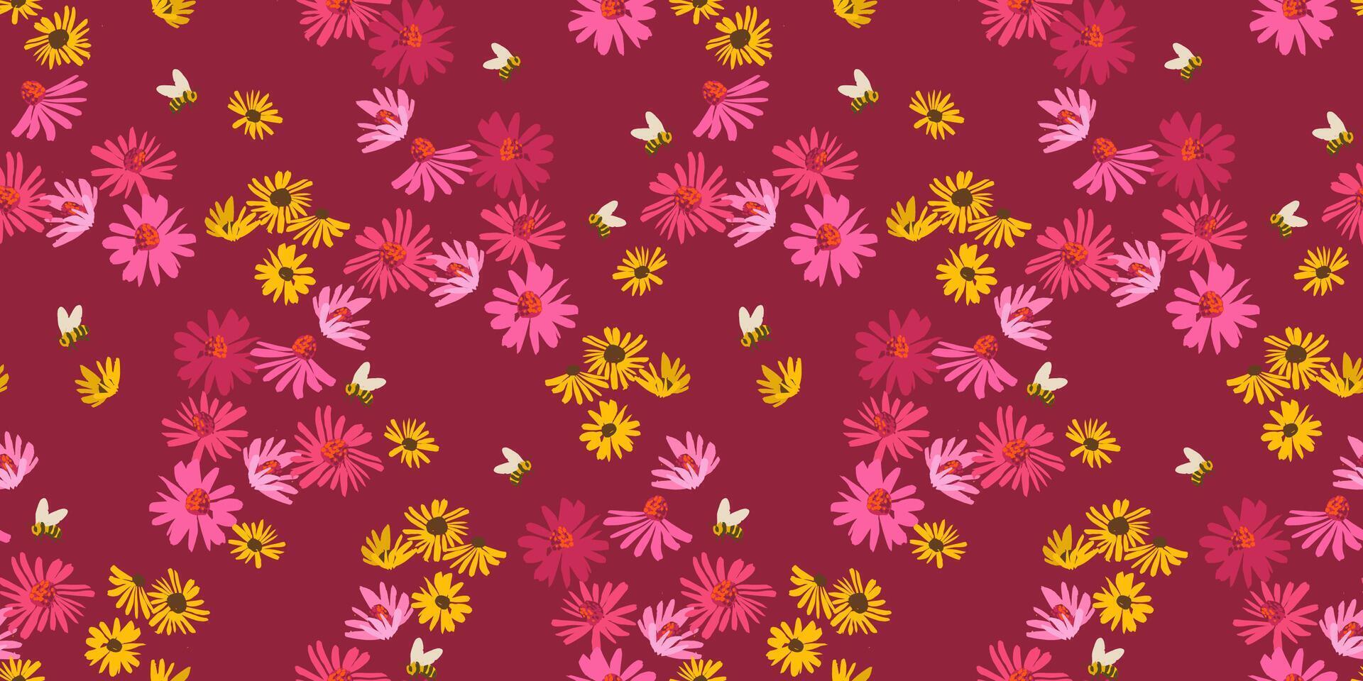 floral sans couture modèle. conception pour papier, couverture, tissu, intérieur décor et autre utilisation vecteur