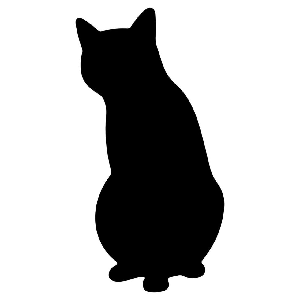 chat ombre Célibataire 36 mignonne sur une blanc arrière-plan, illustration. vecteur