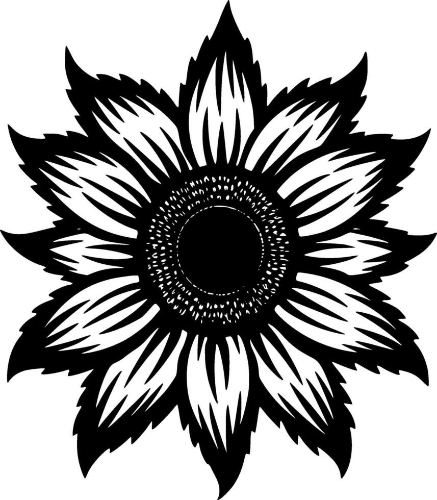 fleur, noir et blanc illustration vecteur