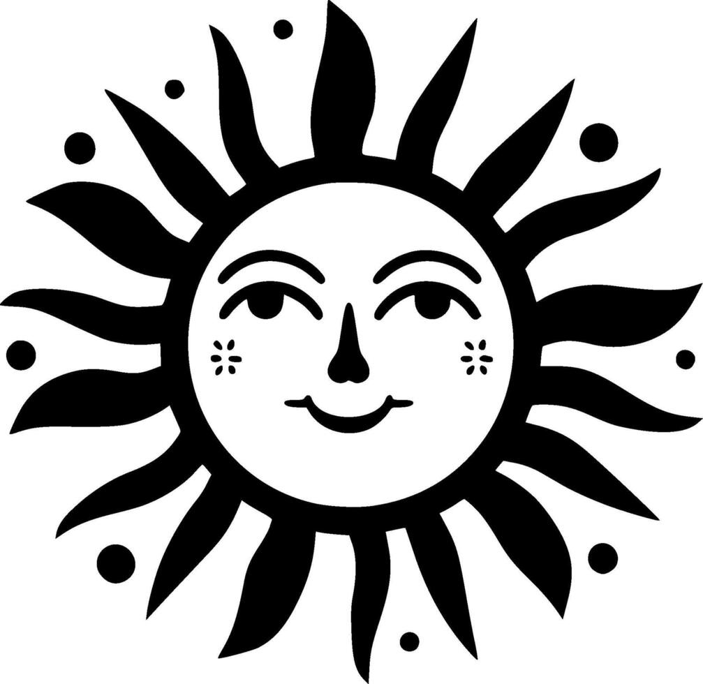 soleil, noir et blanc illustration vecteur