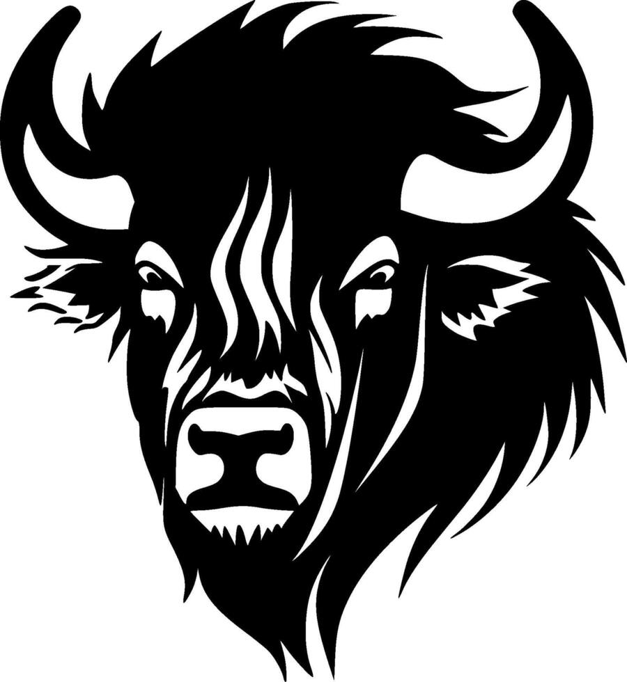 bison - minimaliste et plat logo - illustration vecteur