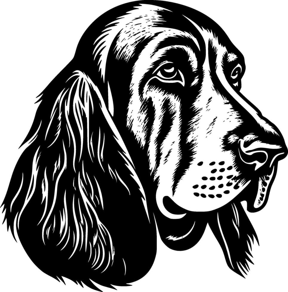 basset chien - minimaliste et plat logo - illustration vecteur