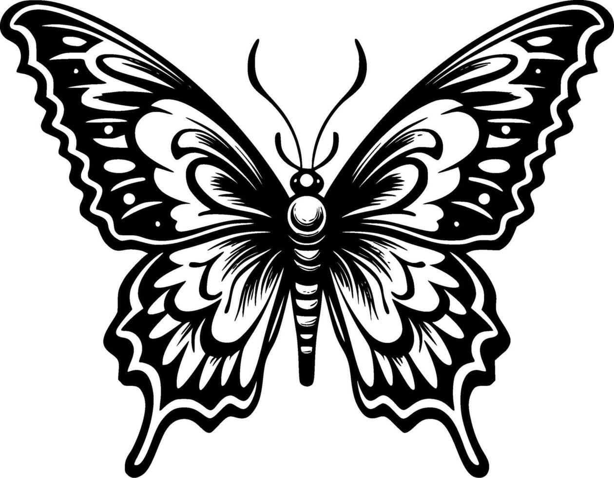 papillon, noir et blanc illustration vecteur