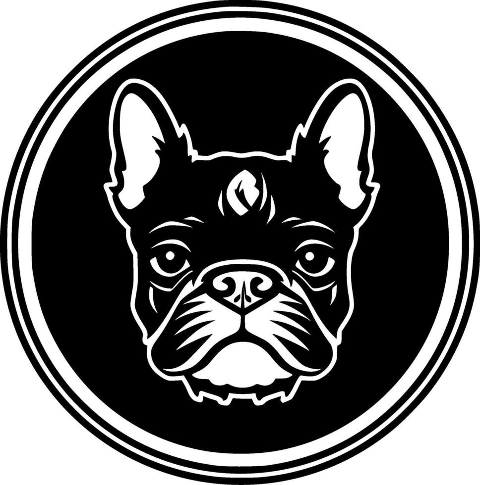 français bouledogue, noir et blanc illustration vecteur