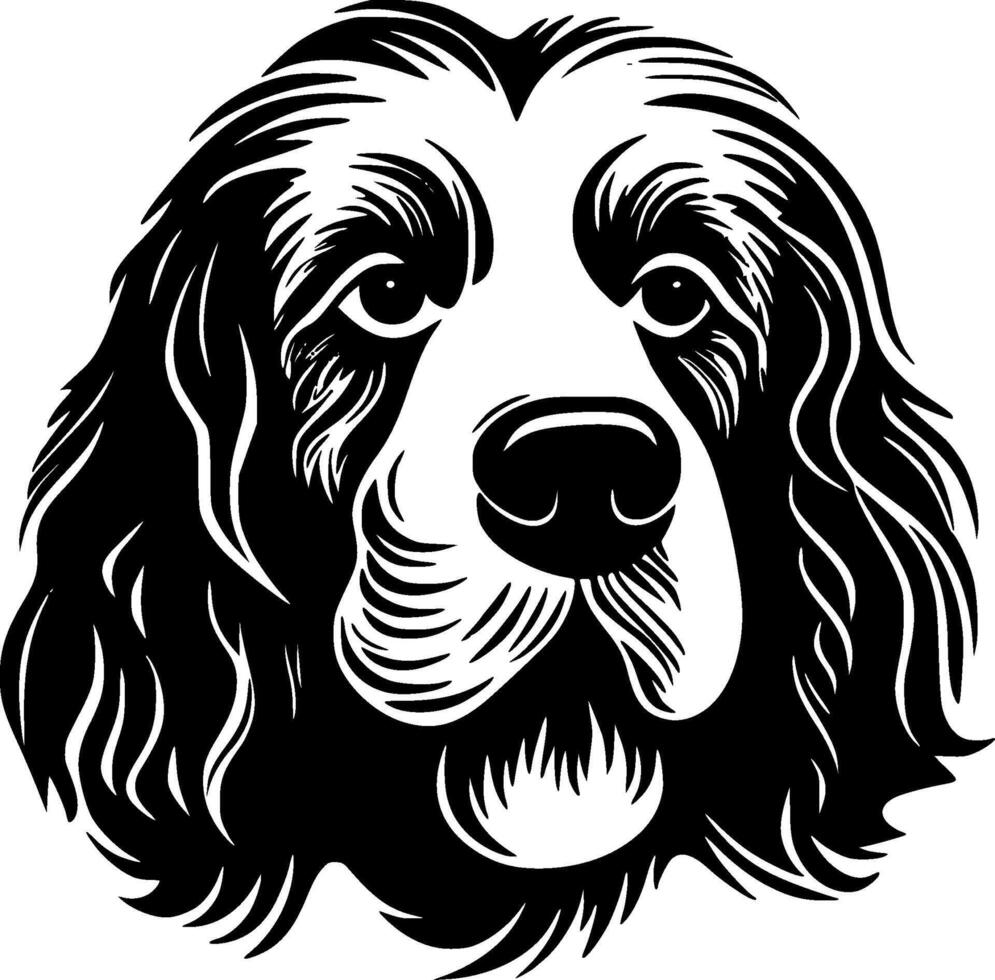 chien - noir et blanc isolé icône - illustration vecteur