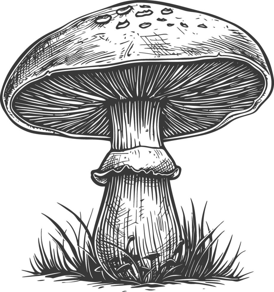 champignon images en utilisant vieux gravure style vecteur