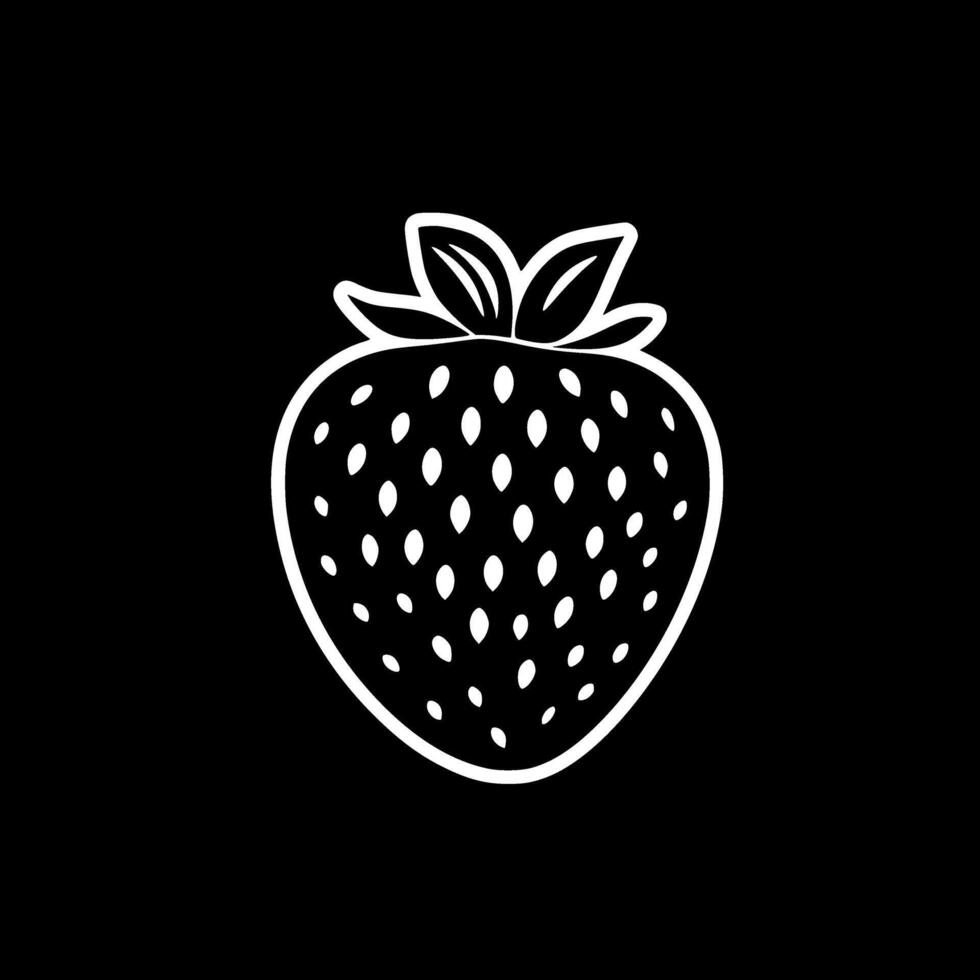 fraise, noir et blanc illustration vecteur