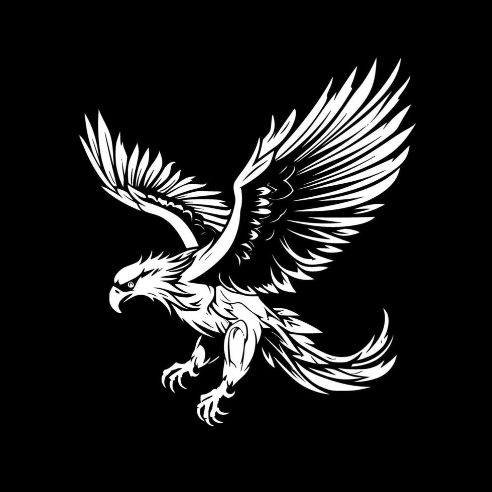 hippogriffe, noir et blanc illustration vecteur