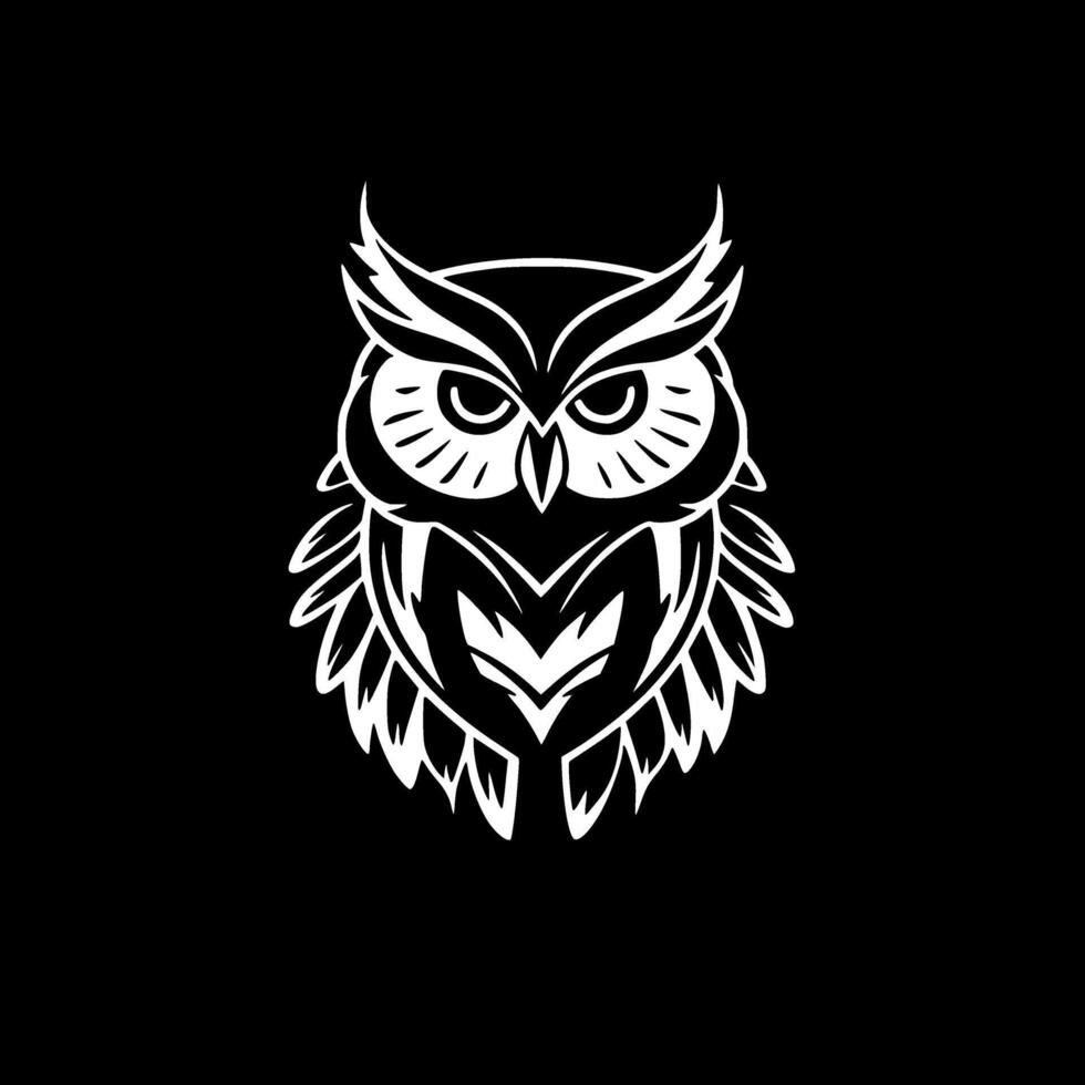 hibou, noir et blanc illustration vecteur