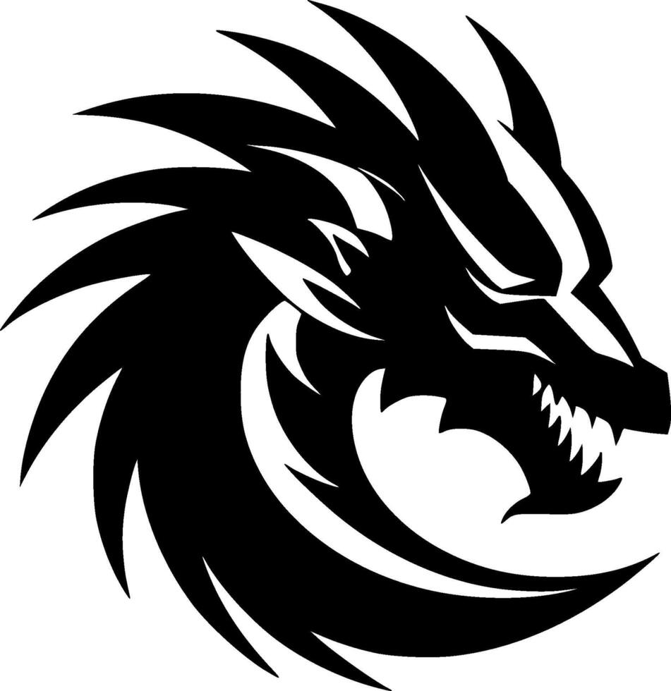 dragon - minimaliste et plat logo - illustration vecteur