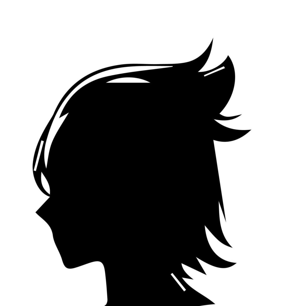 Jeune homme anime style personnage . manga anime garçon combattant cheveux visages dessin animé visage Jeune homme anime style personnage illustration conception vecteur