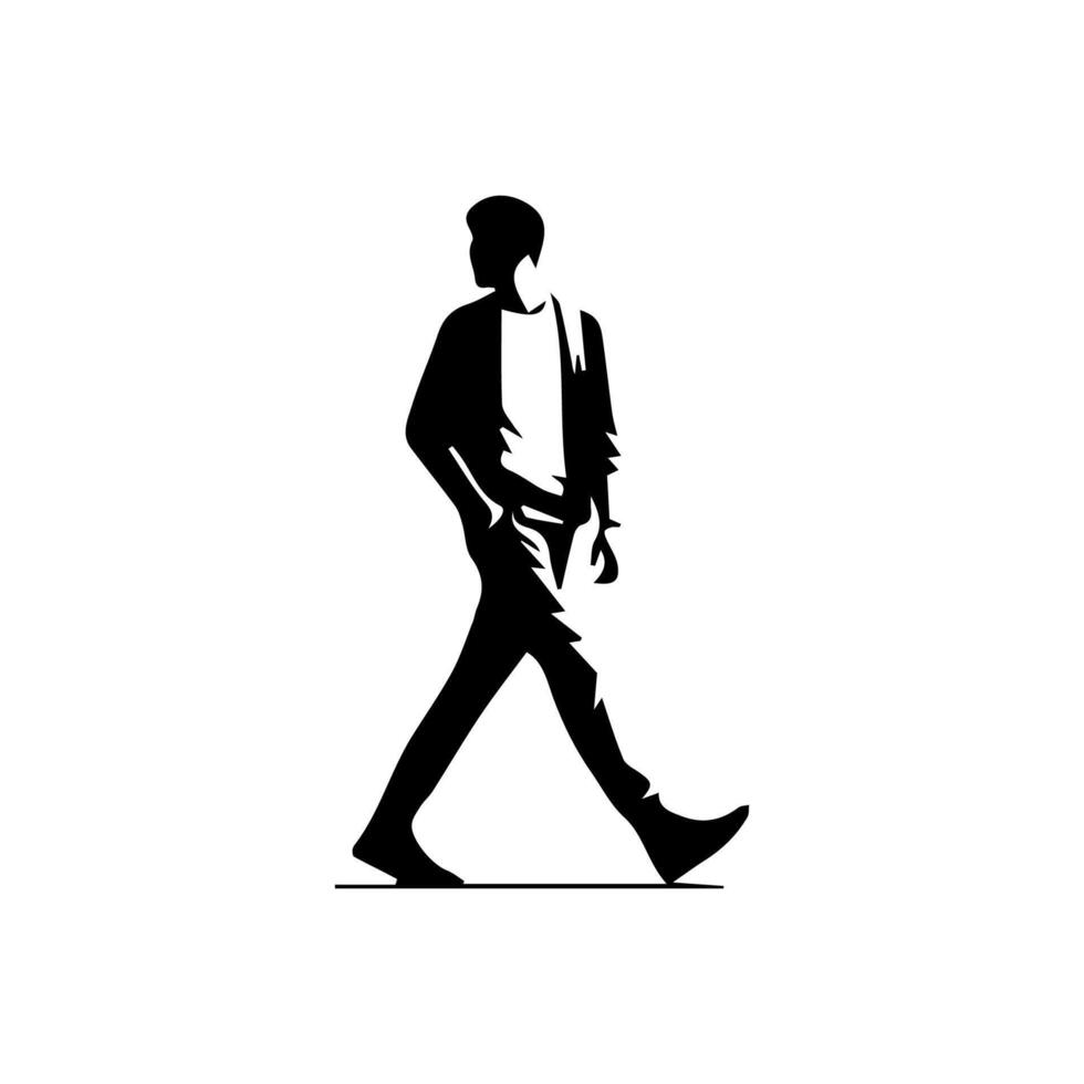 homme en marchant silhouettes sur blanc arrière-plan, mode de vie homme vecteur