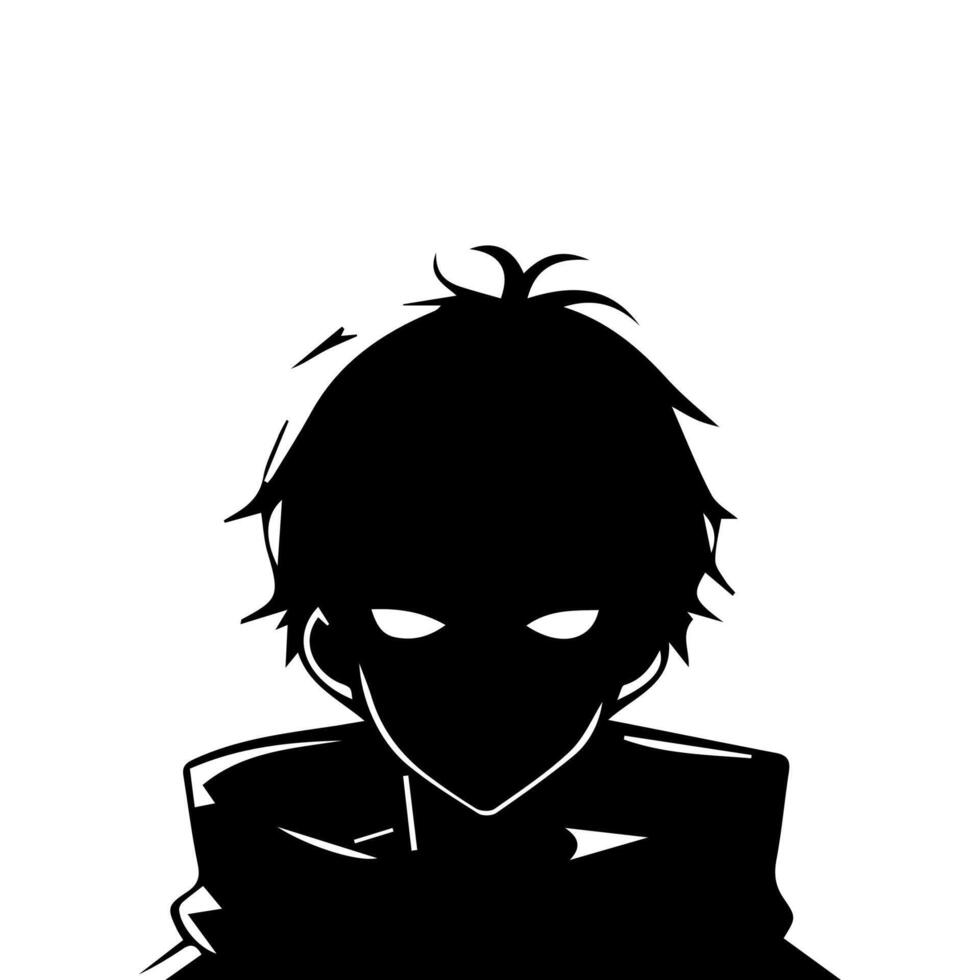 Jeune homme anime style personnage . manga anime garçon combattant cheveux visages dessin animé visage Jeune homme anime style personnage illustration conception vecteur