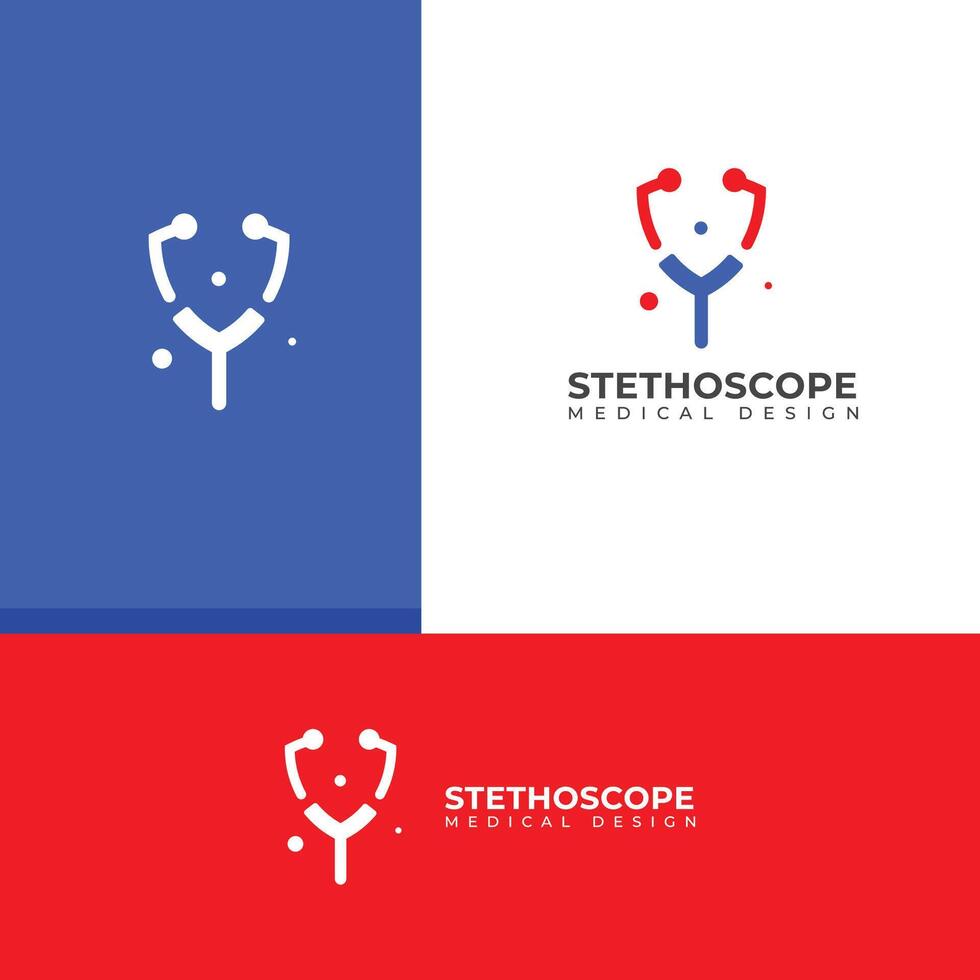 Créatif stéthoscope médical logo santé vérification outil. vecteur