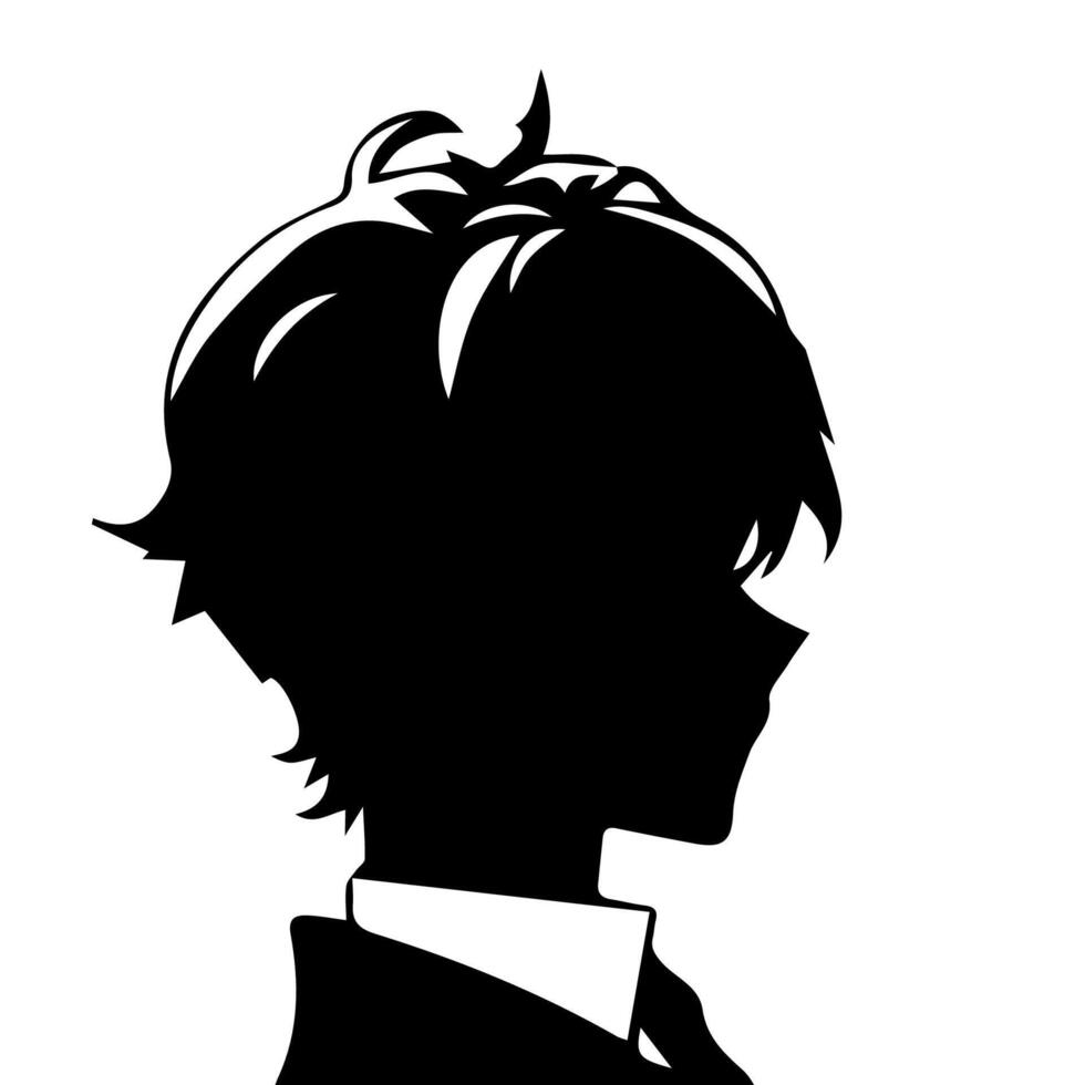 homme silhouette profil image anime style vecteur