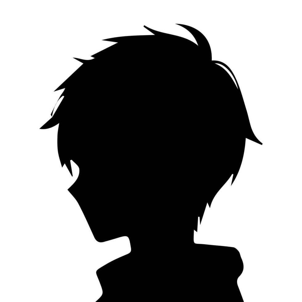 homme silhouette profil image anime style vecteur