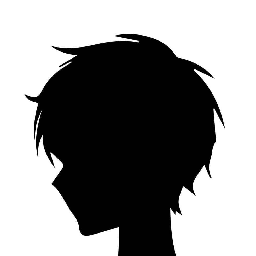 homme silhouette profil image anime style vecteur