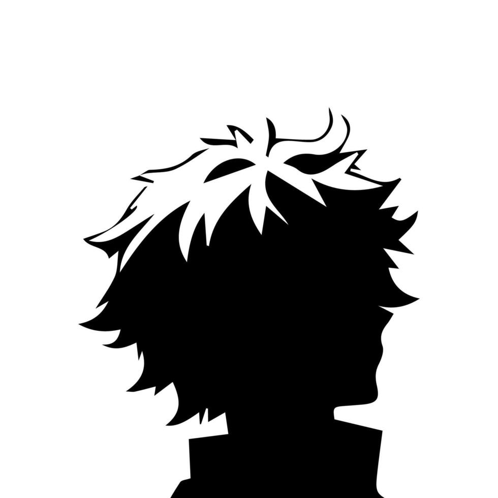 homme silhouette profil image anime style vecteur