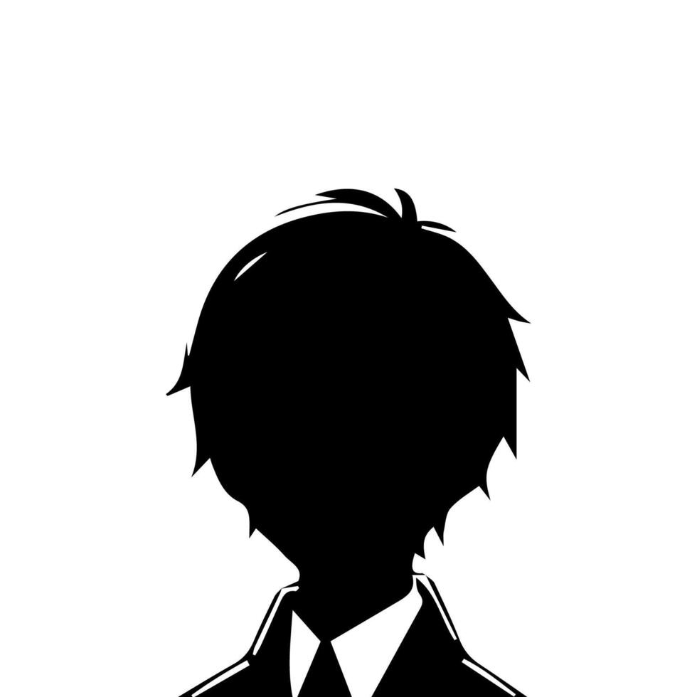 homme silhouette profil image anime style vecteur