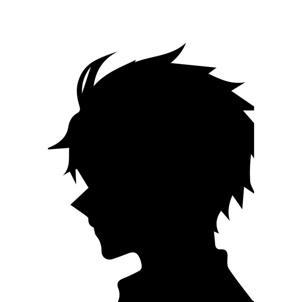 homme silhouette profil image anime style vecteur