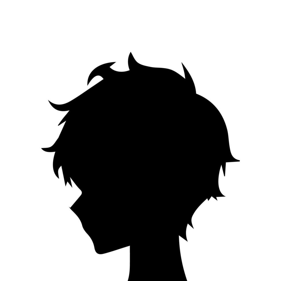 homme silhouette profil image anime style vecteur