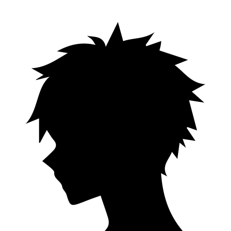 homme silhouette profil image anime style vecteur