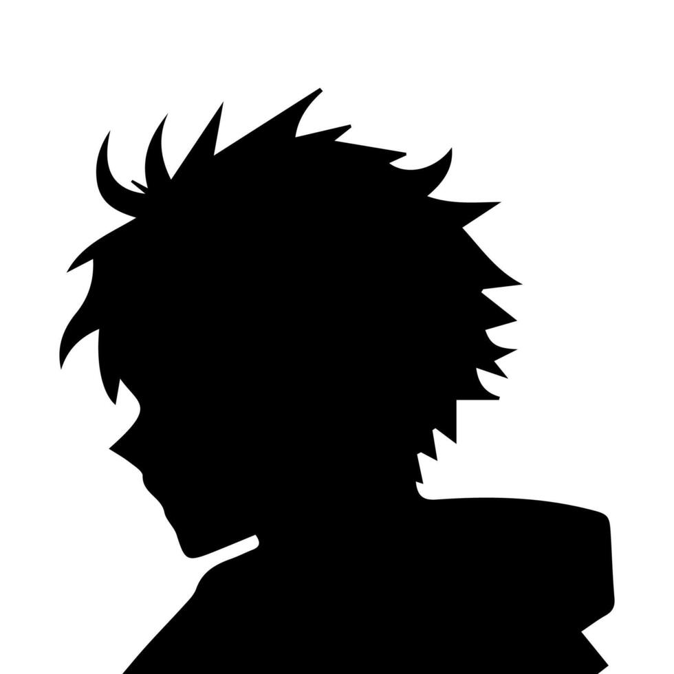 homme silhouette profil image anime style vecteur