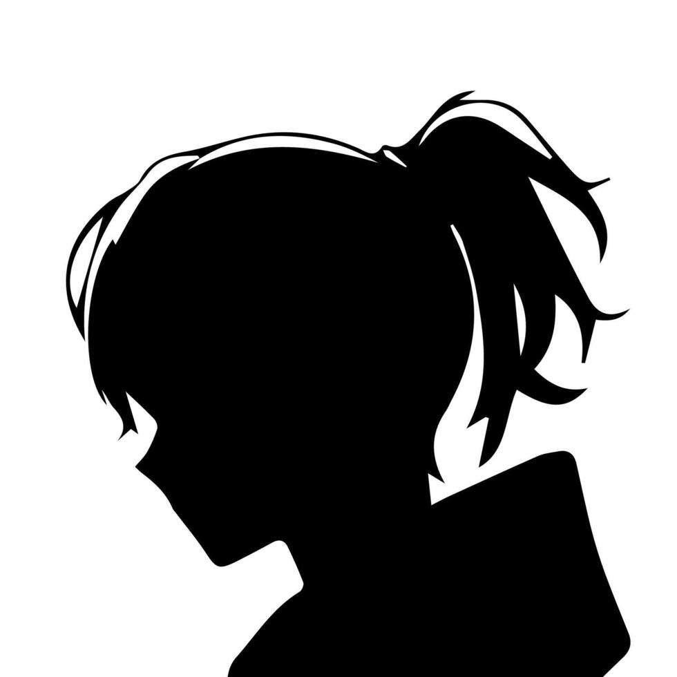 homme silhouette profil image anime style vecteur