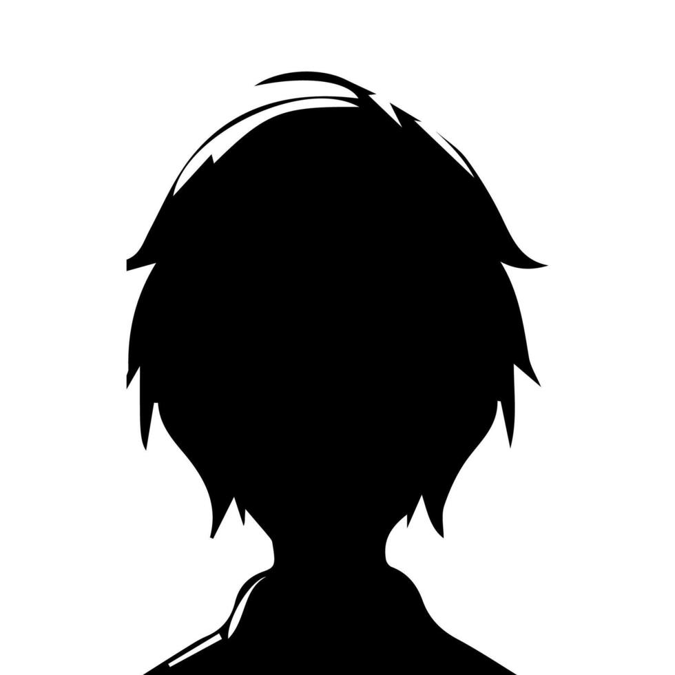 homme silhouette profil image anime style vecteur