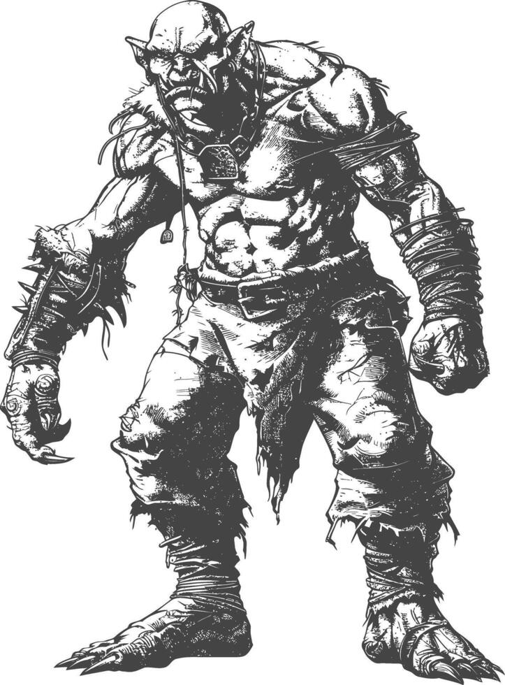 orc plein corps images en utilisant vieux gravure style vecteur