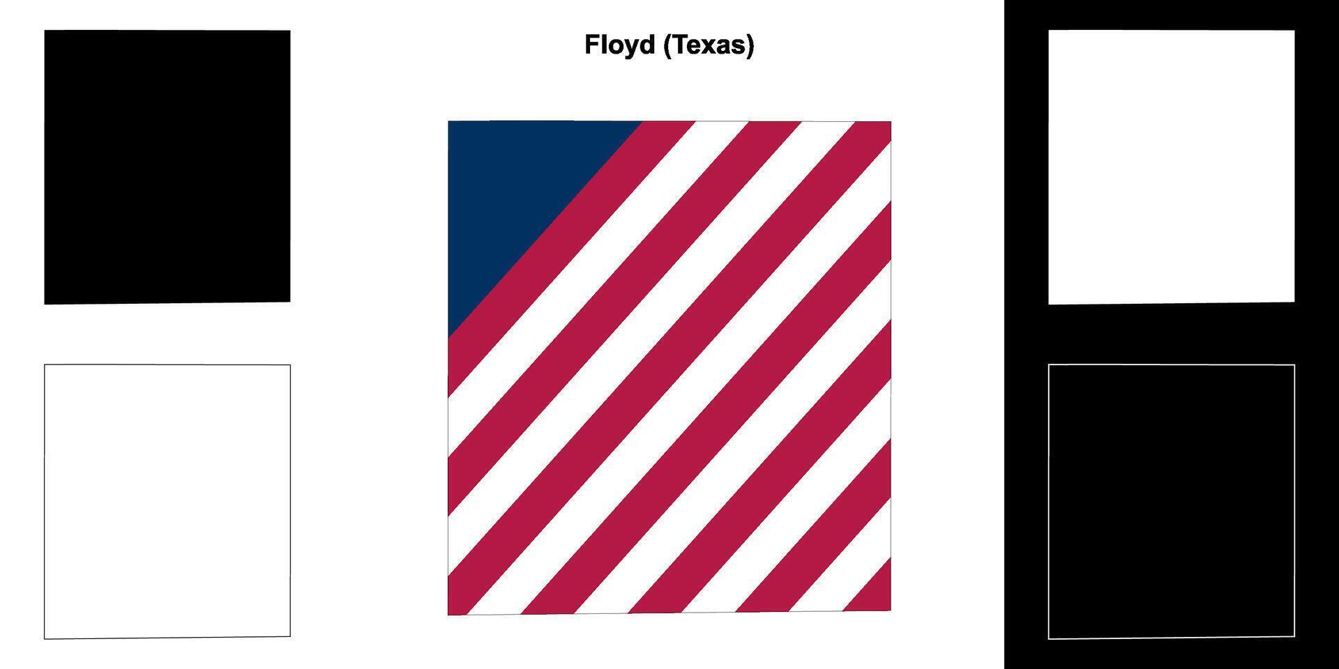 floyd comté, Texas contour carte ensemble vecteur