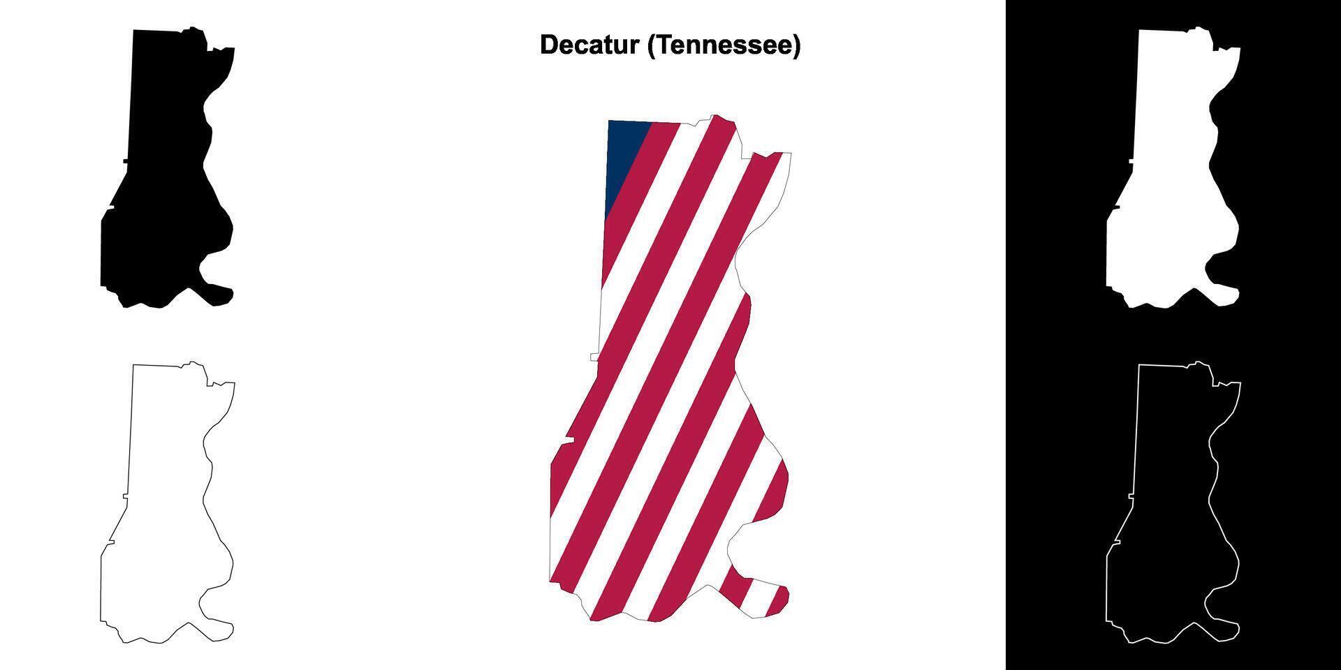 décalure comté, Tennessee contour carte ensemble vecteur