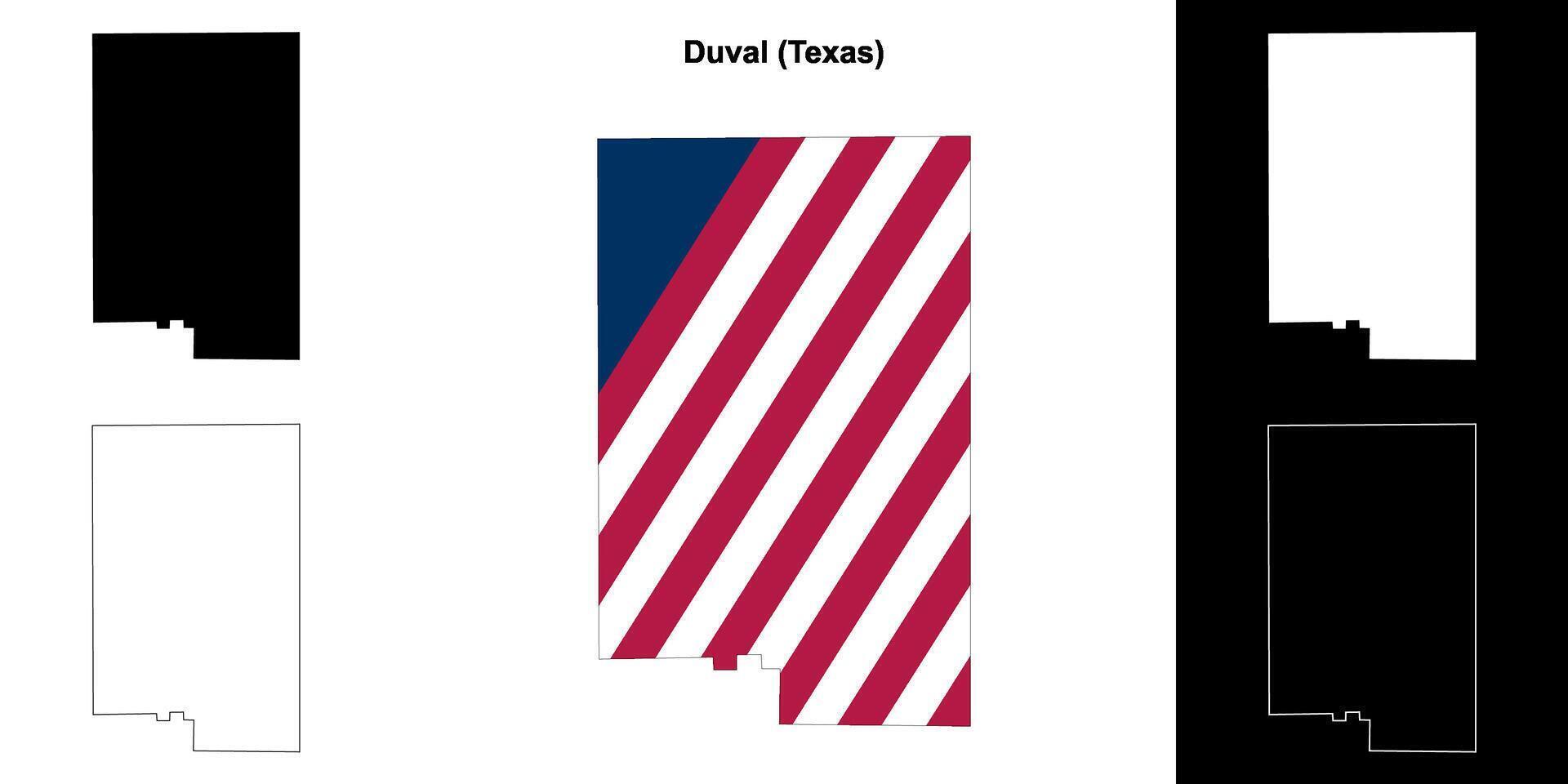 duval comté, Texas contour carte ensemble vecteur